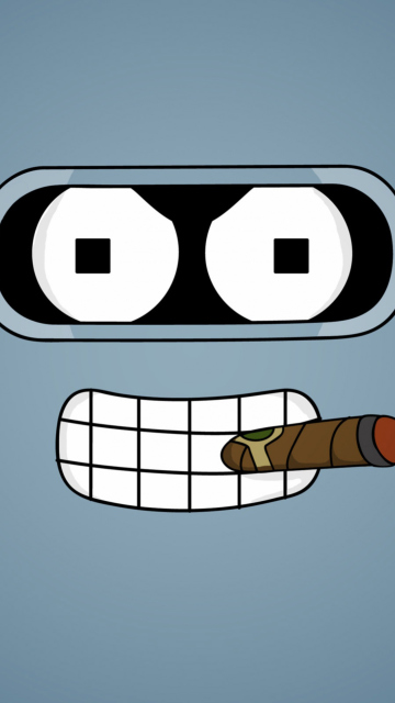 Das Futurama Bender Cigar Wallpaper 360x640