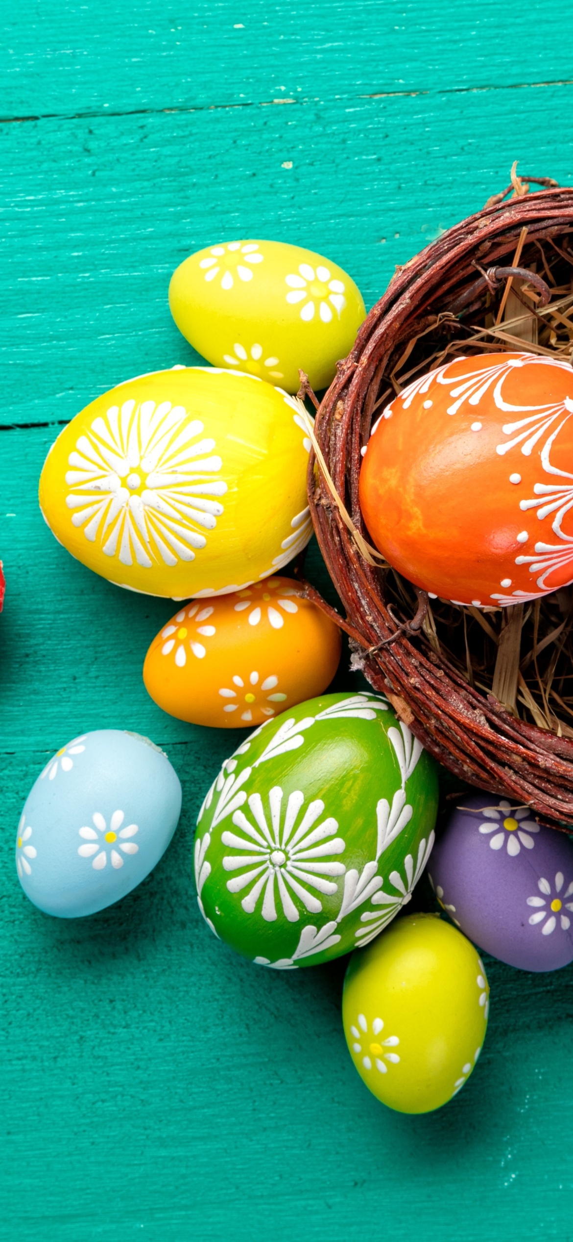 Dyed easter eggs wallpaper 1170x2532