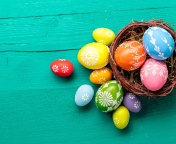 Dyed easter eggs wallpaper 176x144