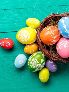 Dyed easter eggs wallpaper 240x320
