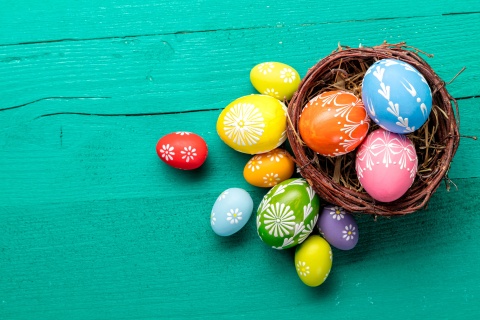 Dyed easter eggs wallpaper 480x320