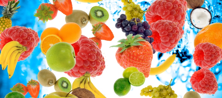 Das Berries And Fruits Wallpaper 720x320