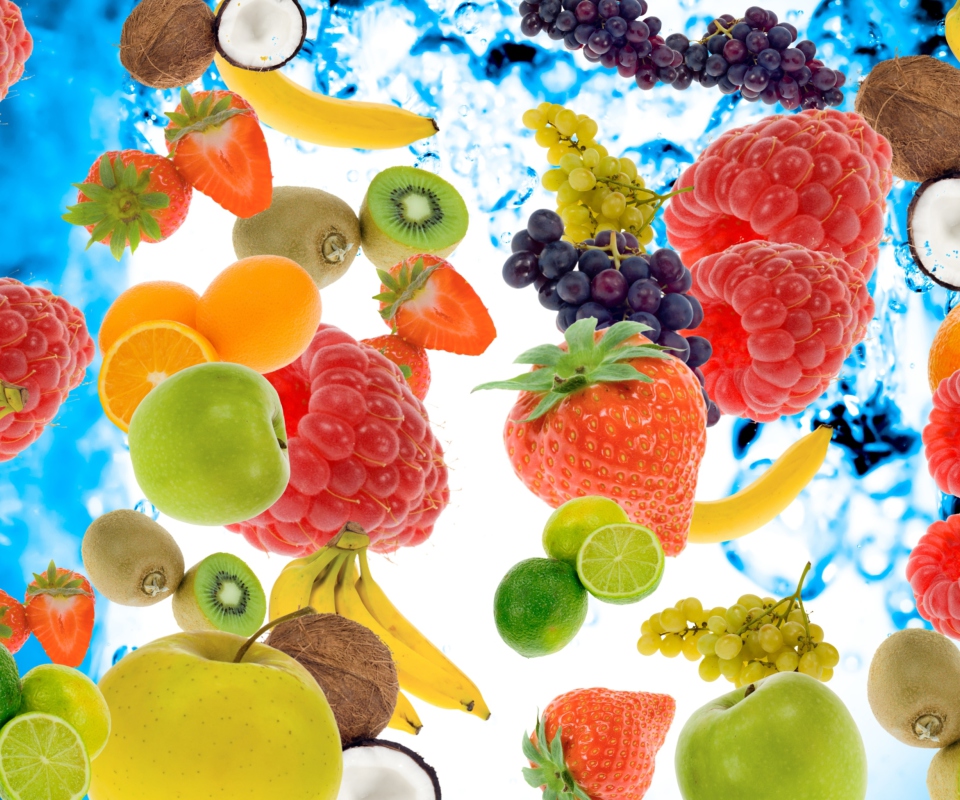 Das Berries And Fruits Wallpaper 960x800