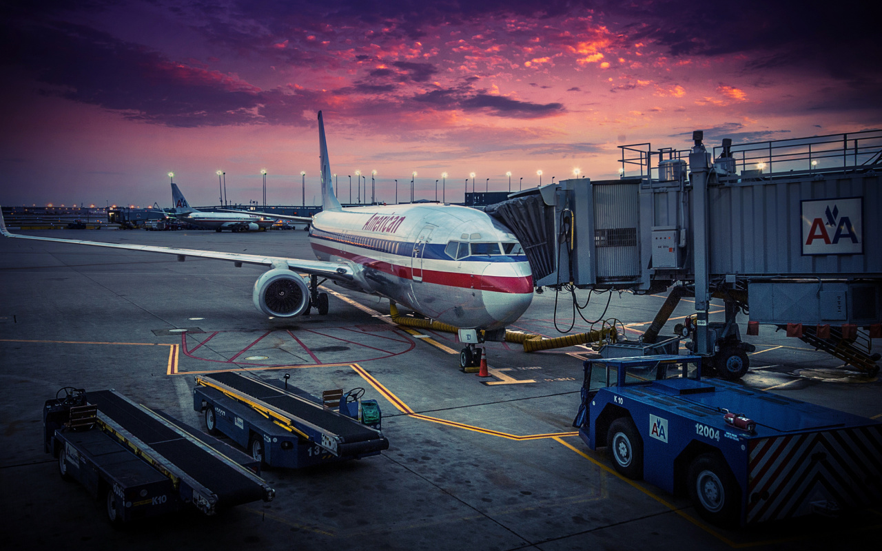 Das American Airlines Boeing Wallpaper 1280x800
