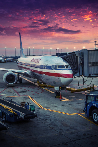 Обои American Airlines Boeing 320x480