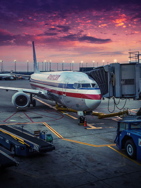 American Airlines Boeing wallpaper 480x640