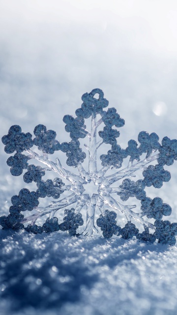 Snowflake Macro HD wallpaper 360x640