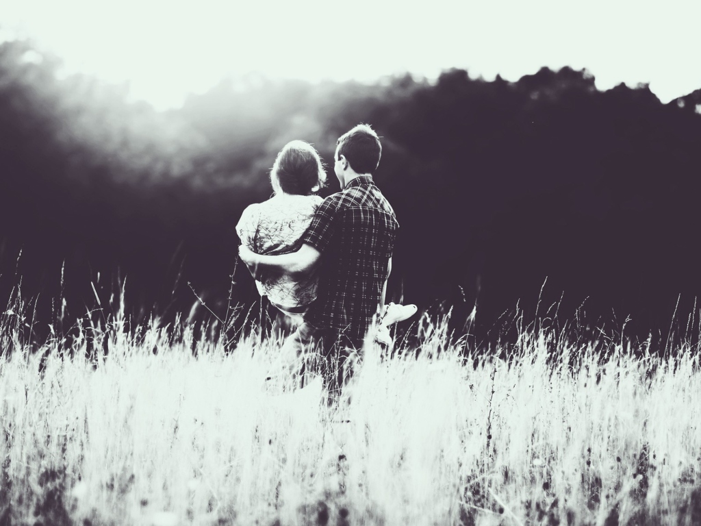 Fondo de pantalla Couple In Love Monochrome 1024x768