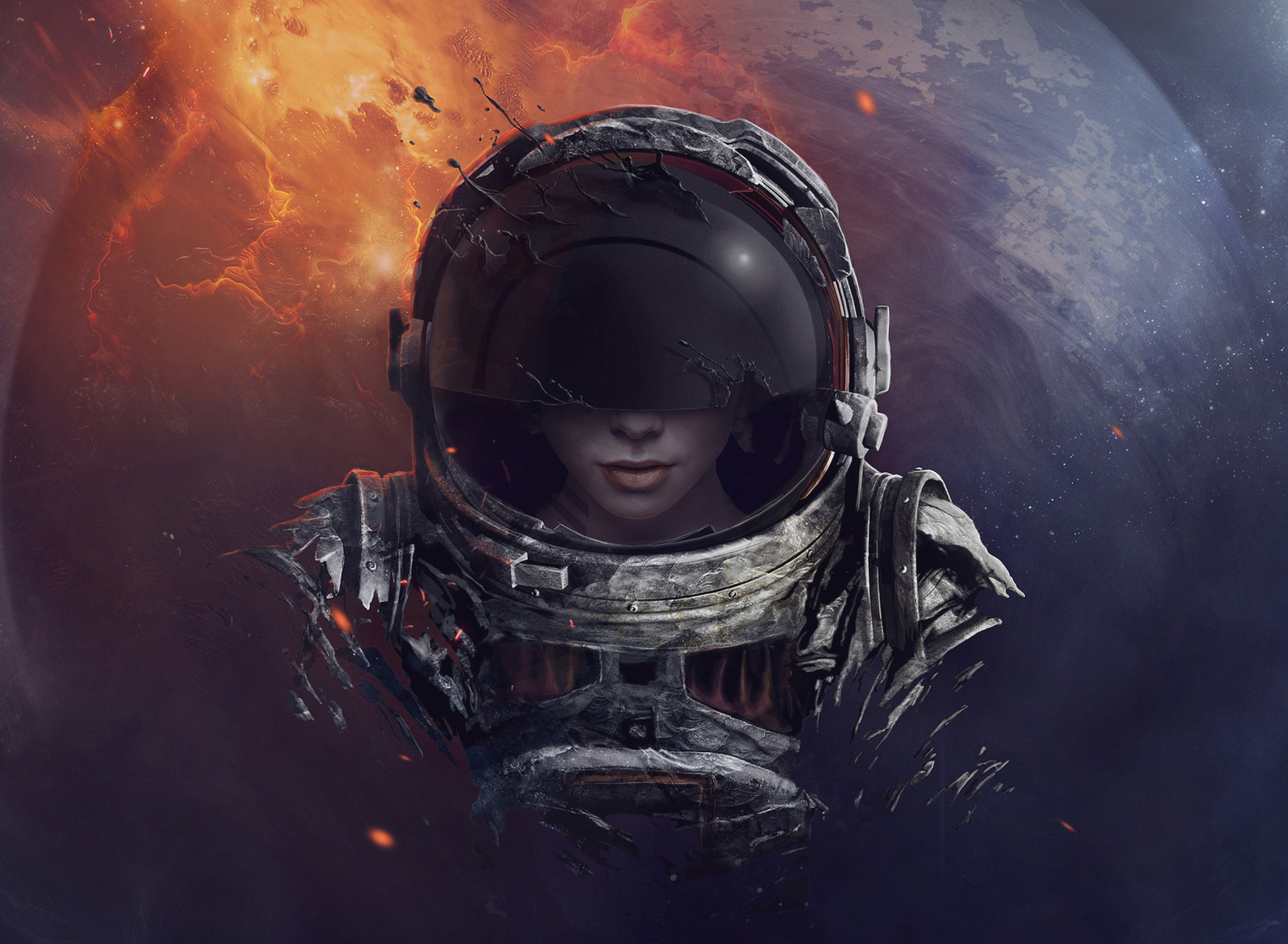 Fondo de pantalla Women in Space 1920x1408