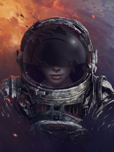 Women in Space wallpaper 480x640