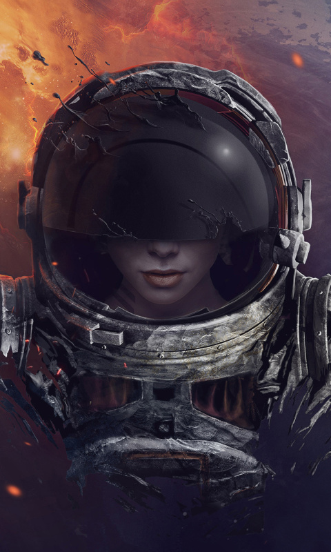 Обои Women in Space 480x800