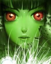 Das Green Anime Face Wallpaper 176x220