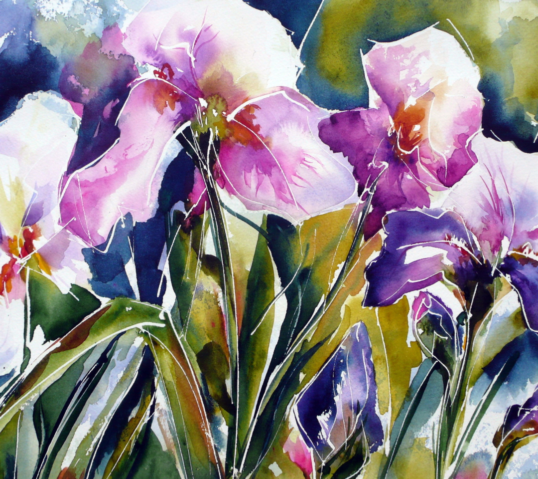 Screenshot №1 pro téma Pink Flowers Painting 1080x960