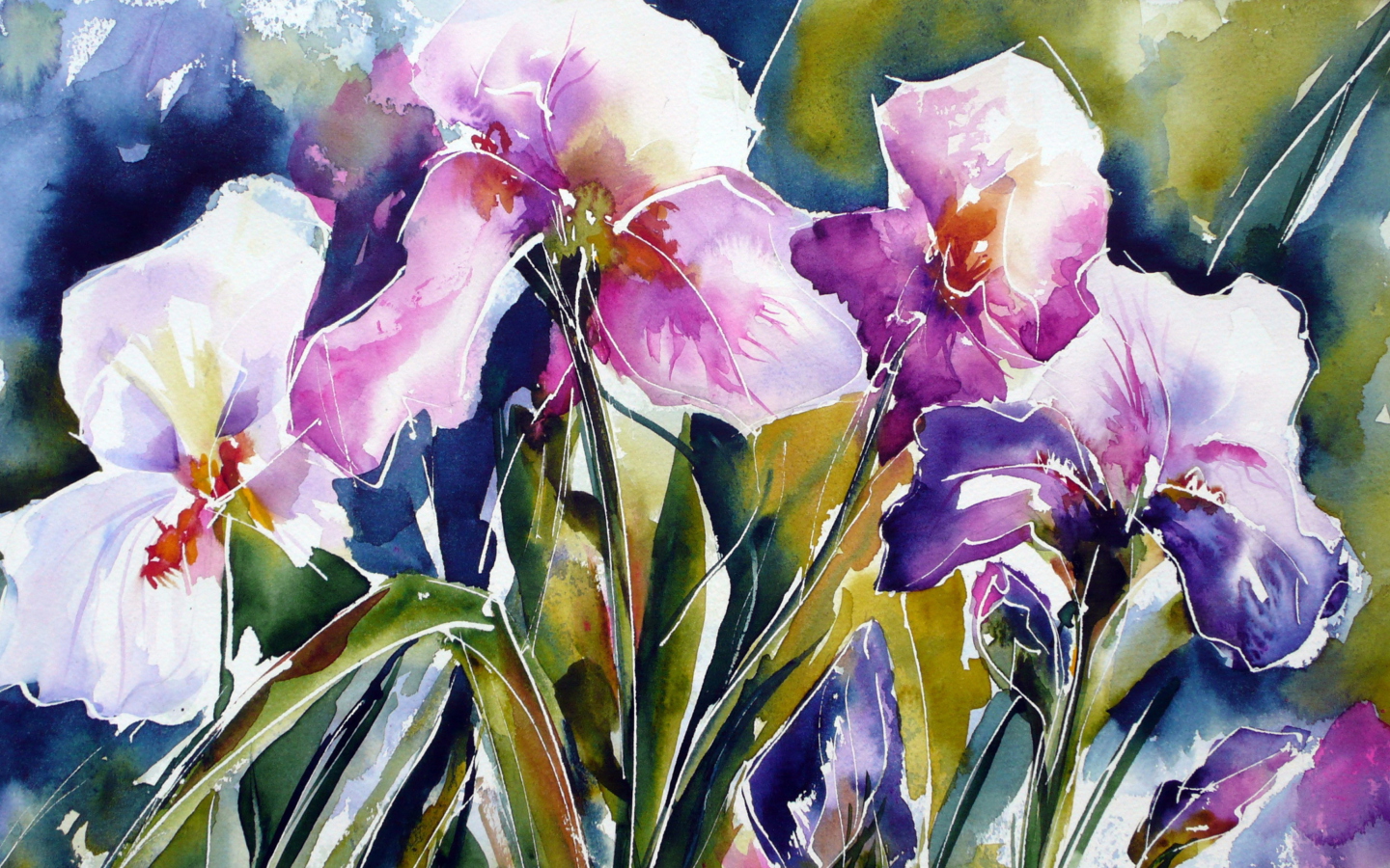 Fondo de pantalla Pink Flowers Painting 1440x900