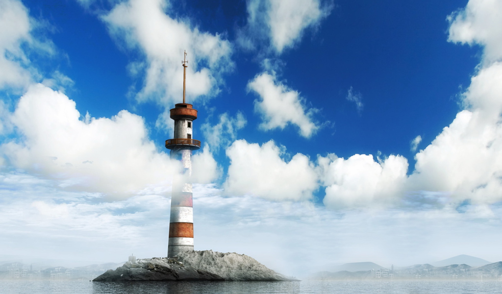 Screenshot №1 pro téma Lighthouse In Clouds 1024x600