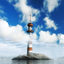 Обои Lighthouse In Clouds 128x128