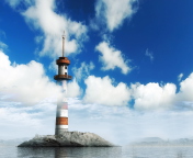 Fondo de pantalla Lighthouse In Clouds 176x144