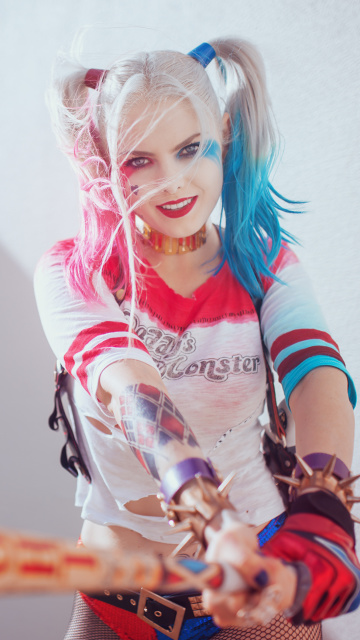 Fondo de pantalla Harley Quinn Cosplay 360x640