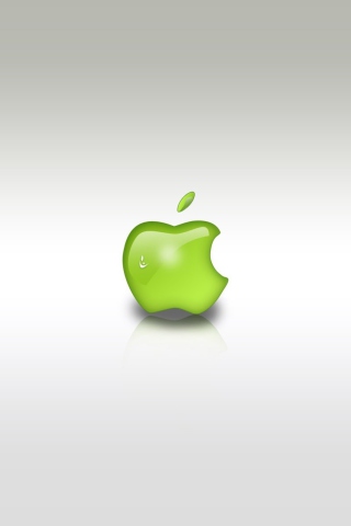 Sfondi Green Apple Logo 320x480