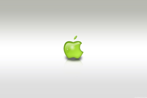 Обои Green Apple Logo 480x320