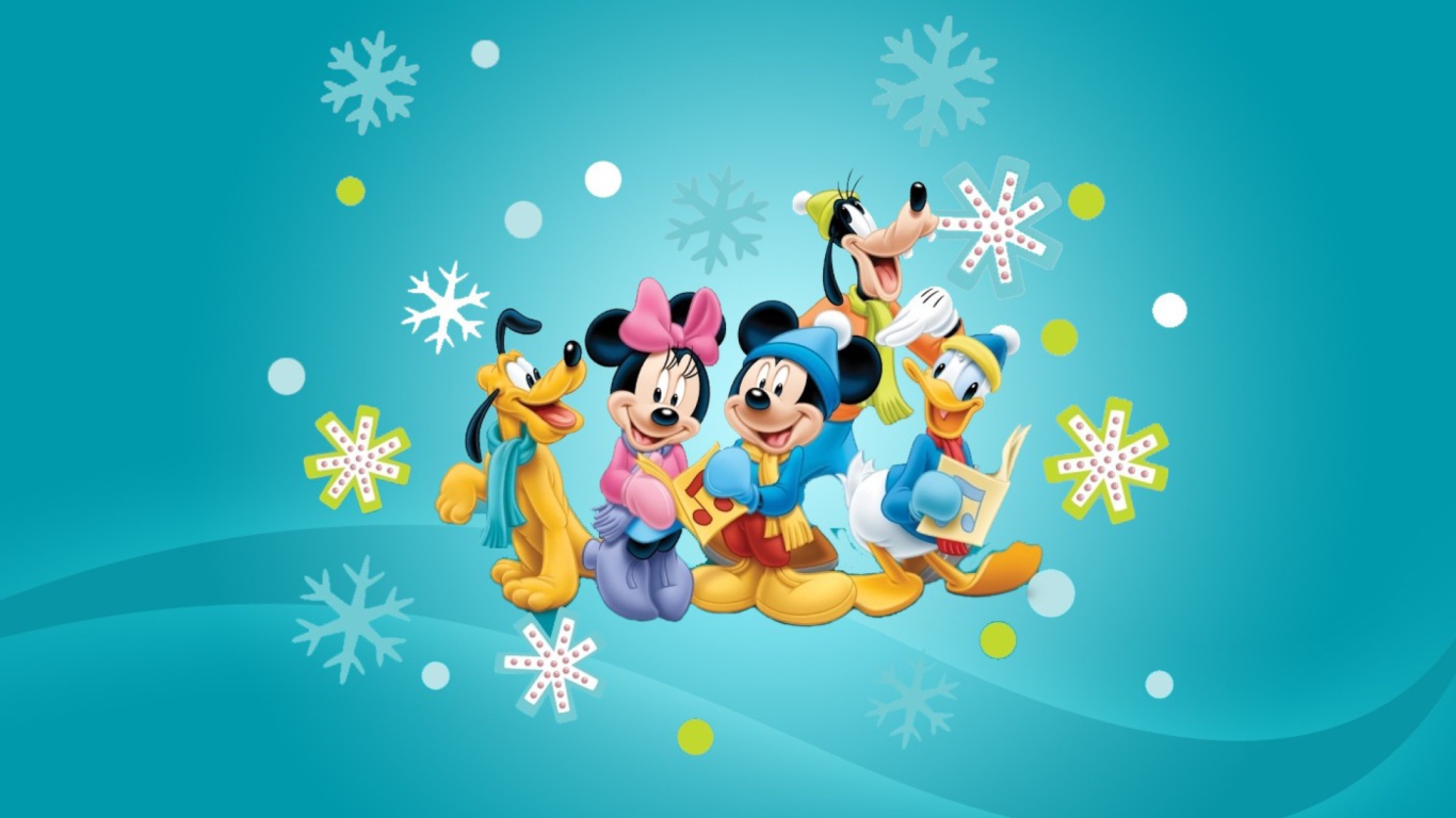 Mickey's Christmas Band wallpaper 1366x768