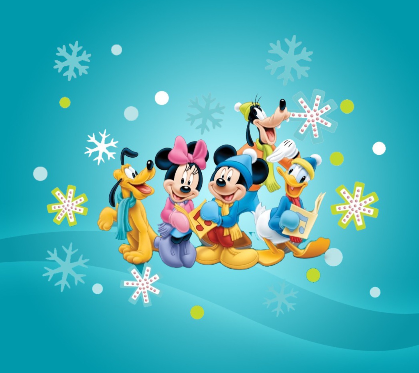 Fondo de pantalla Mickey's Christmas Band 1440x1280