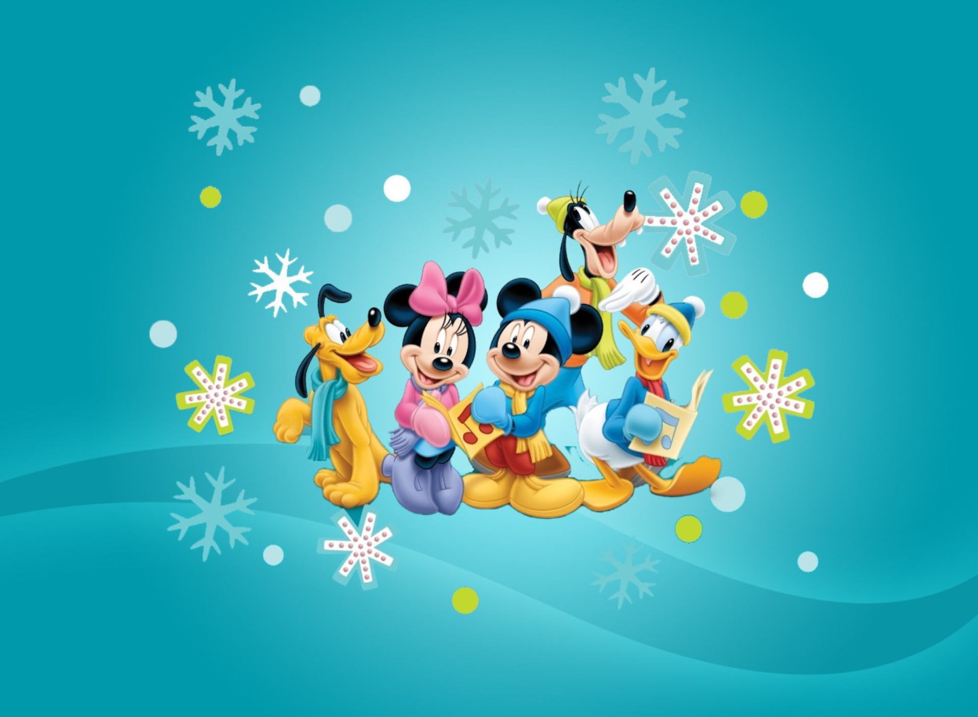 Fondo de pantalla Mickey's Christmas Band 1920x1408