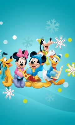 Обои Mickey's Christmas Band 240x400