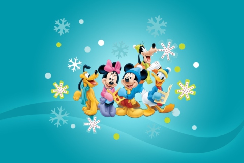 Обои Mickey's Christmas Band 480x320