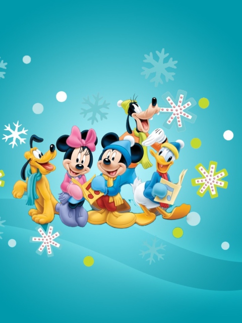 Fondo de pantalla Mickey's Christmas Band 480x640