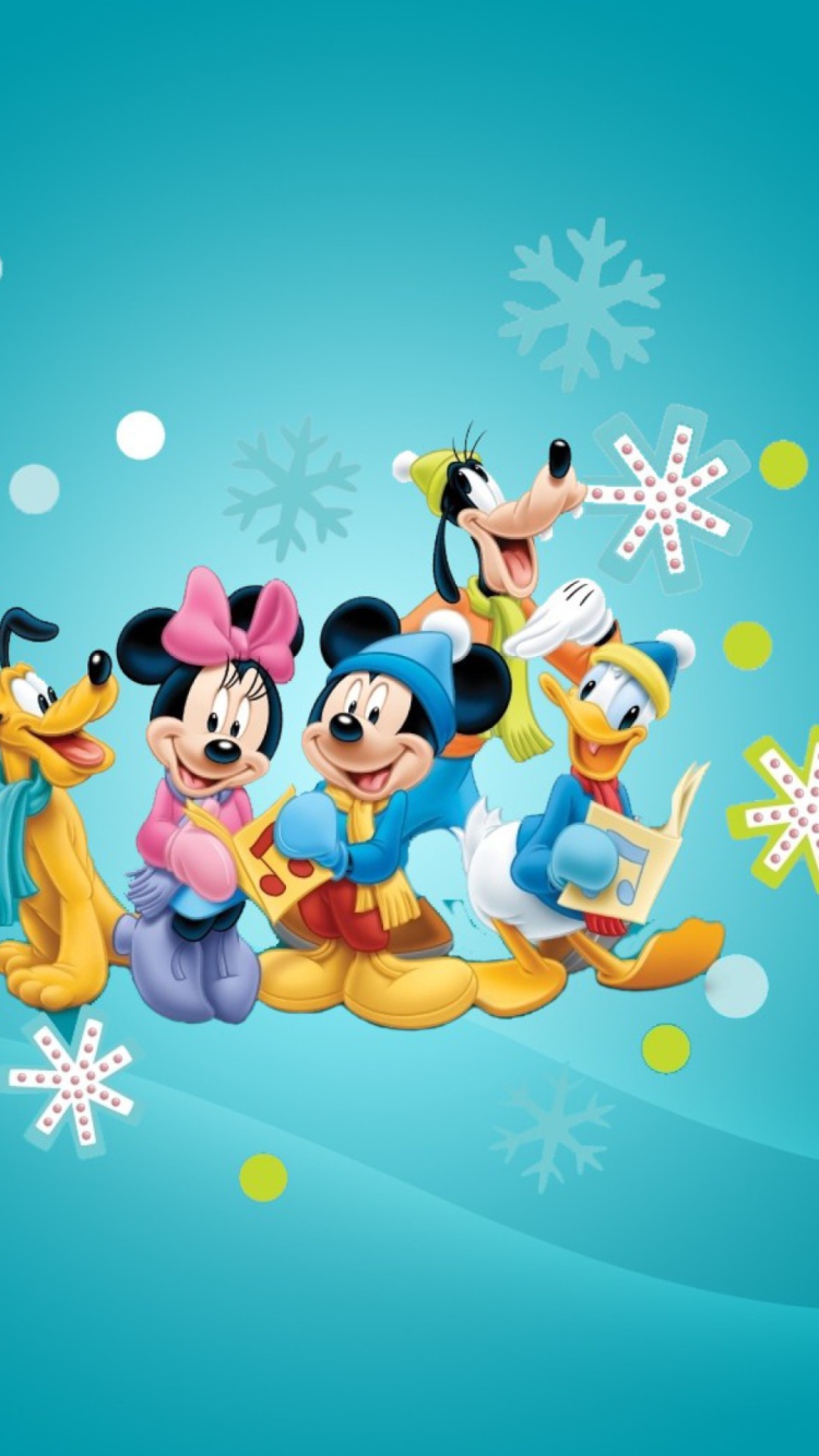 Обои Mickey's Christmas Band 750x1334