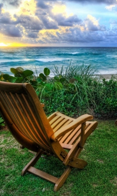 Fondo de pantalla Chairs With Sea View 240x400