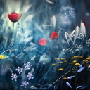 Magical Flower Field wallpaper 128x128