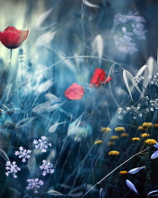 Das Magical Flower Field Wallpaper 176x220