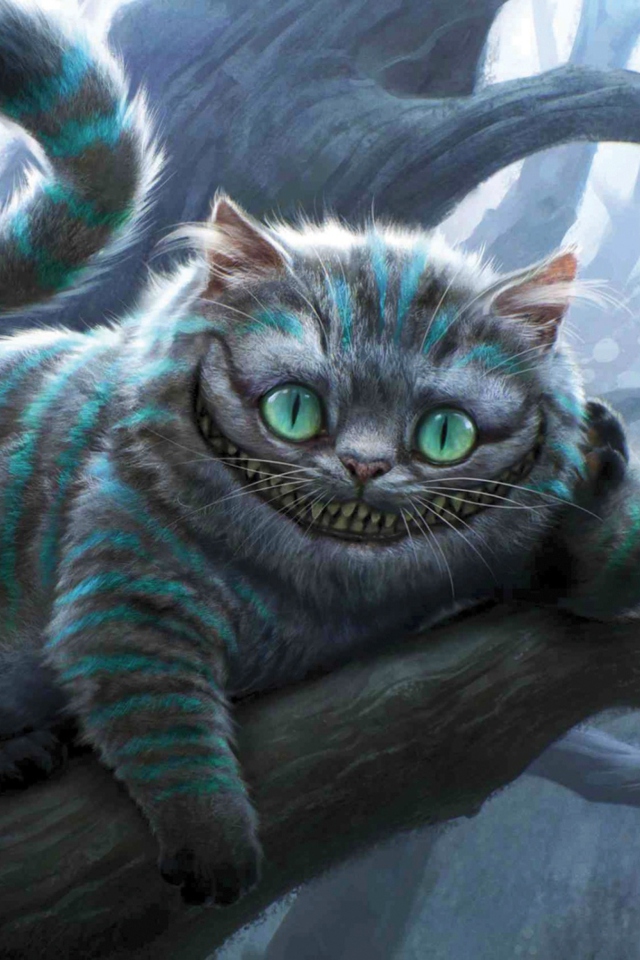 Das Cheshire Cat Wallpaper 640x960