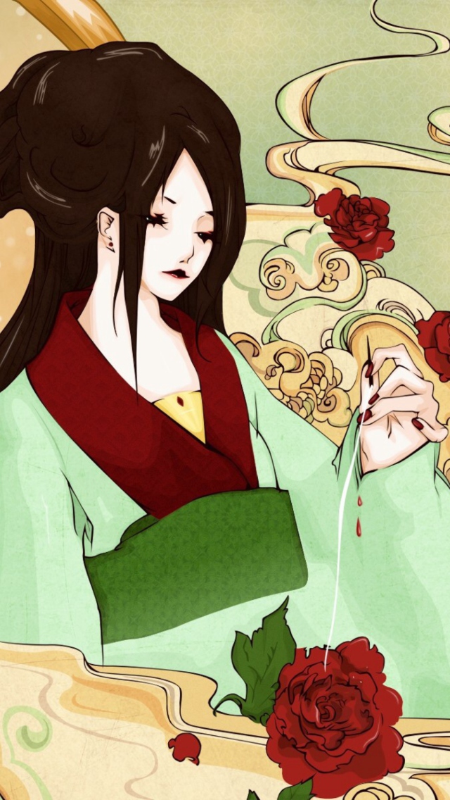 Fondo de pantalla Geisha 640x1136