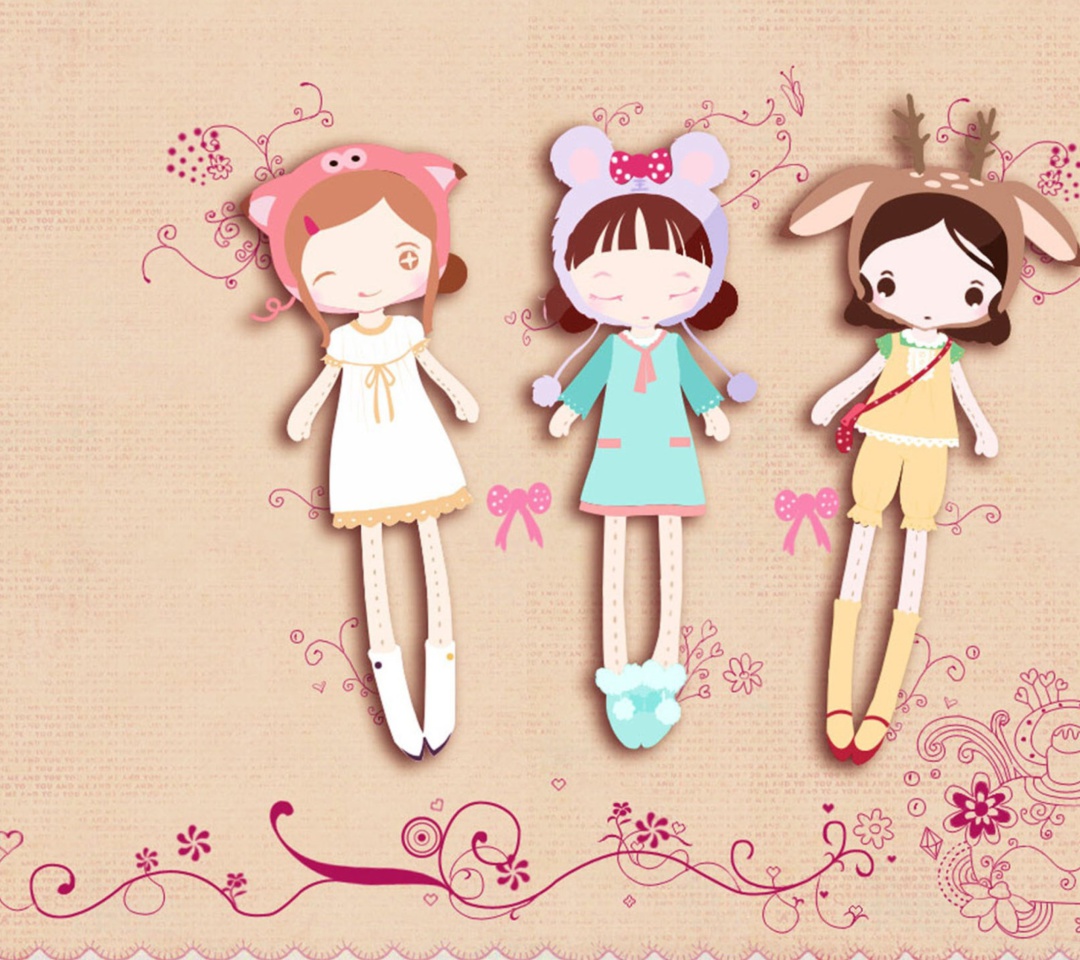 Обои Cherished Friends Dolls 1080x960