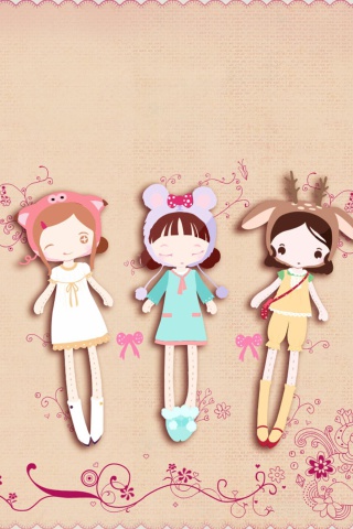 Обои Cherished Friends Dolls 320x480
