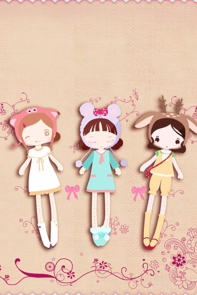 Das Cherished Friends Dolls Wallpaper 640x960