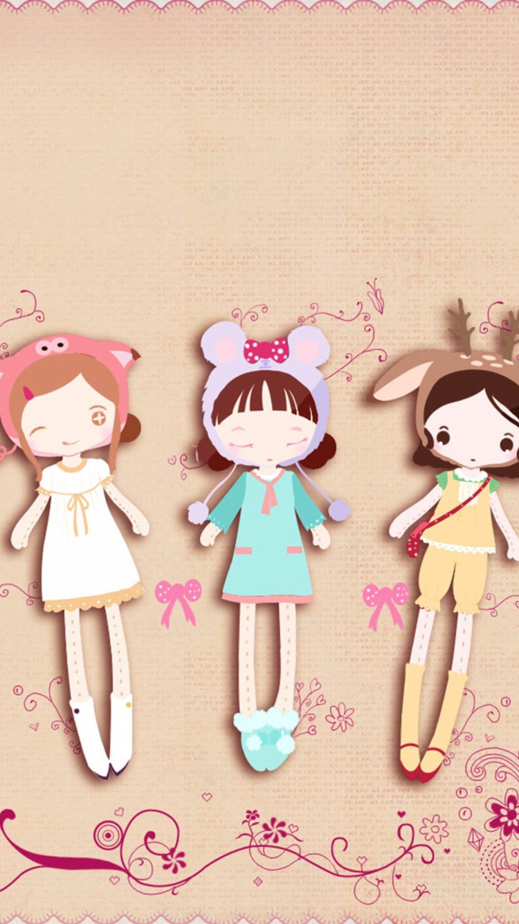 Обои Cherished Friends Dolls 750x1334
