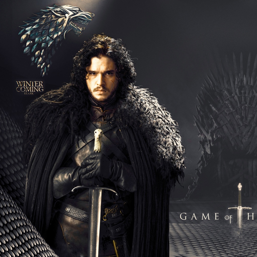 Sfondi Game Of Thrones actors Jon Snow and Cersei Lannister 1024x1024