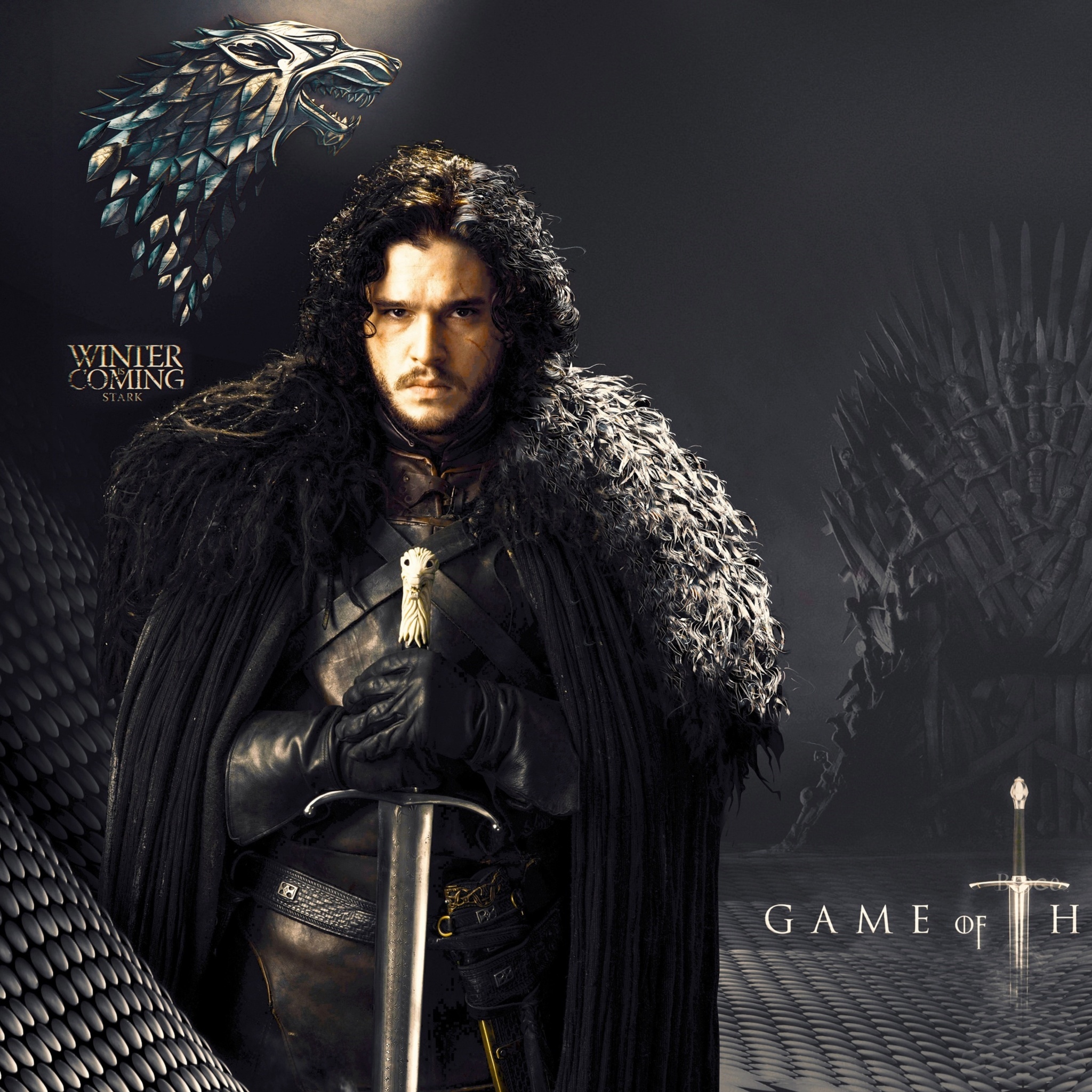 Fondo de pantalla Game Of Thrones actors Jon Snow and Cersei Lannister 2048x2048