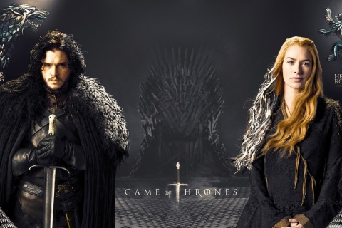 Game Of Thrones actors Jon Snow and Cersei Lannister wallpaper 480x320