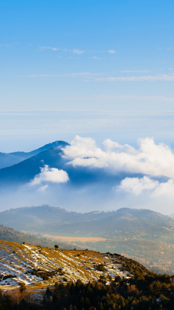 Обои Clouds Over Blue Mountains 360x640