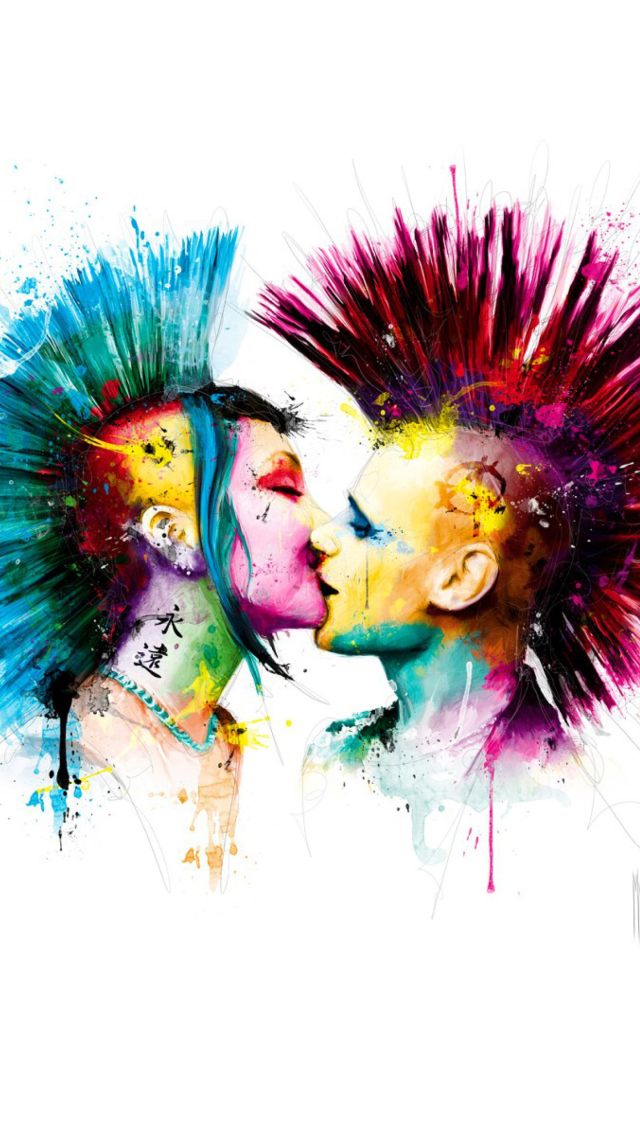Punk Kiss wallpaper 640x1136