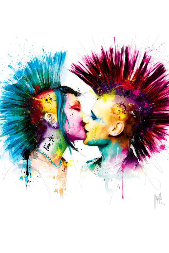 Punk Kiss wallpaper 640x960
