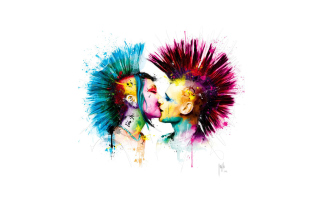 Punk Kiss Background for Android, iPhone and iPad