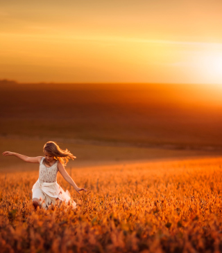 Free Little Girl In Fields Of Gold Picture for 480x800