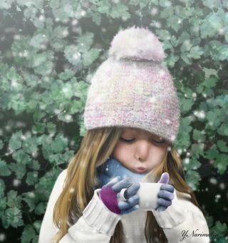Girl With Cup Of Hot Tea Painting sfondi gratuiti per iPad Air