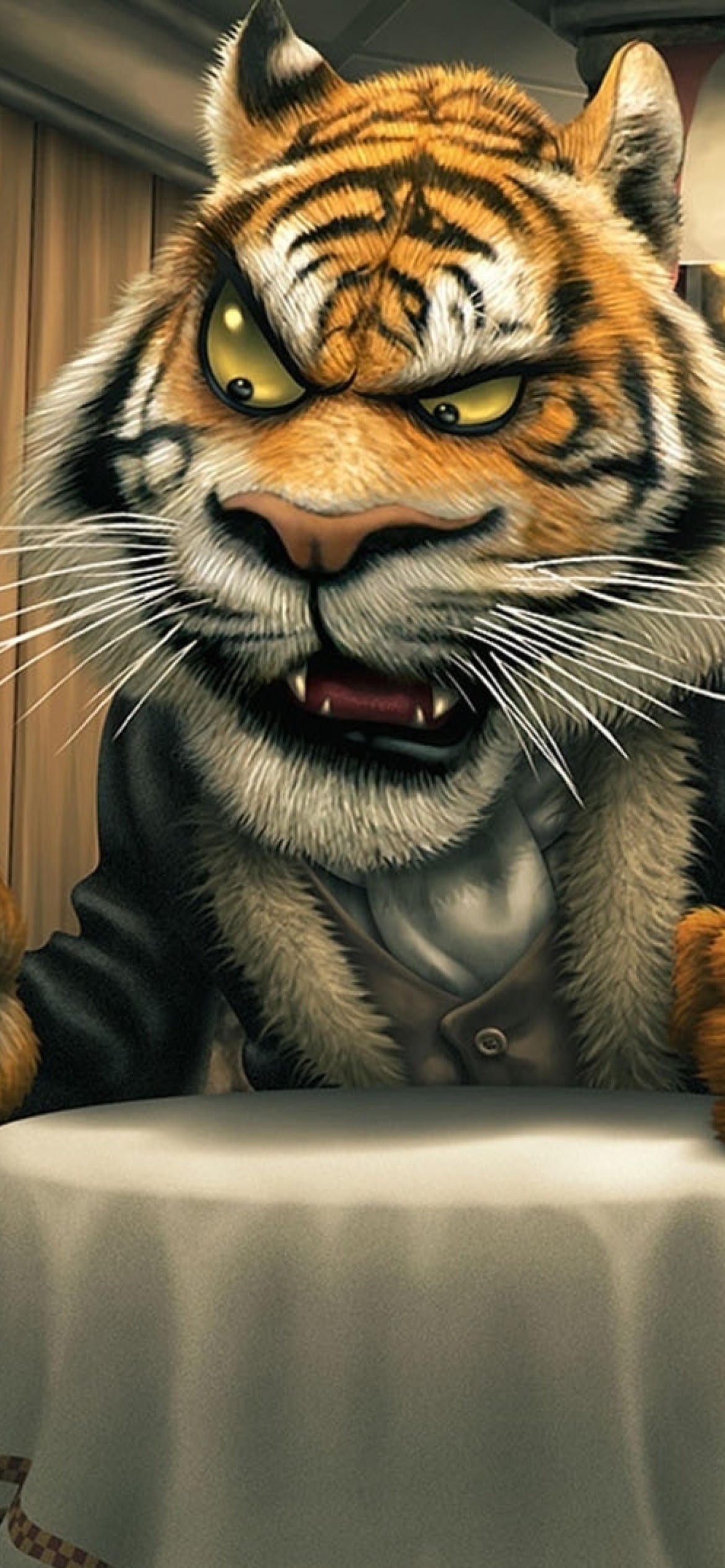 Bunnies and Tigers Funny wallpaper 1170x2532